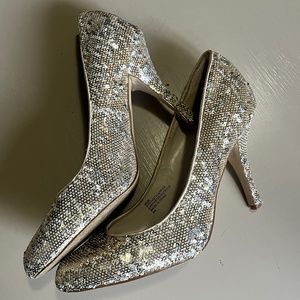Gold Sequin Heels